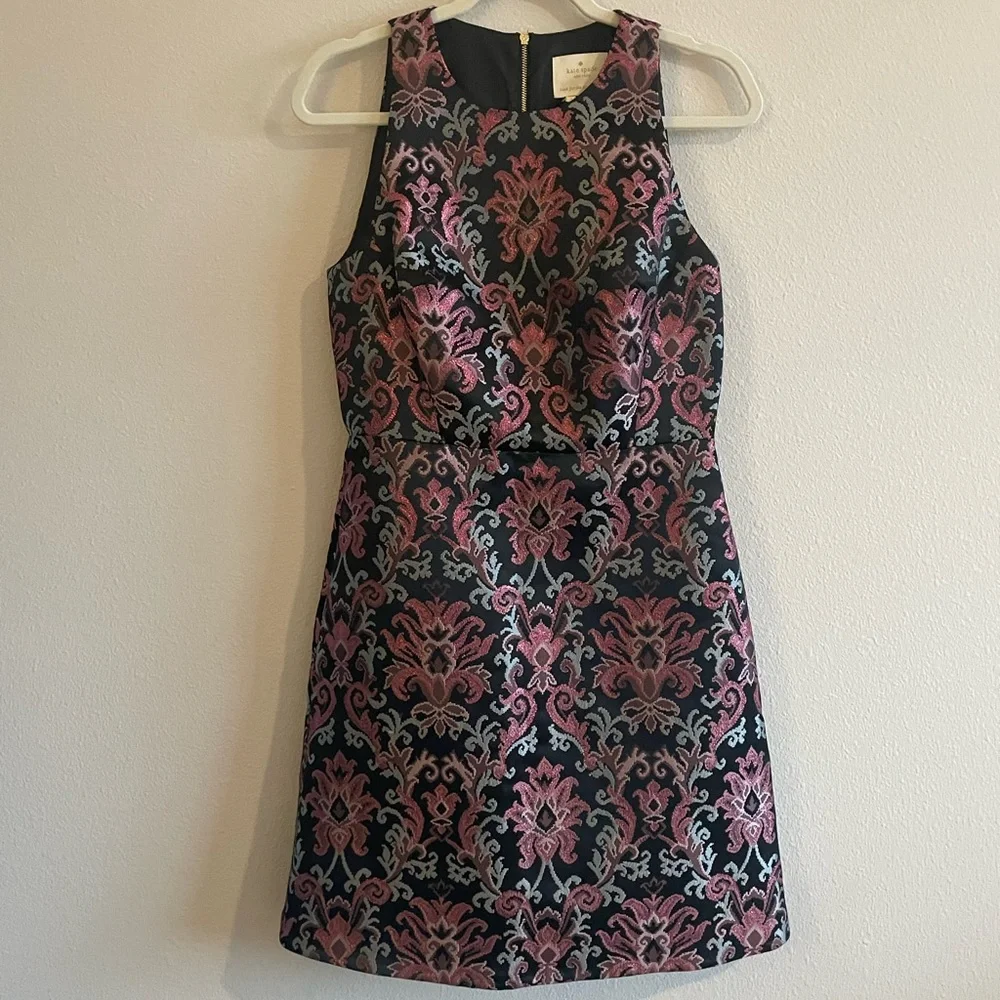 NWT kate spade Mini Dress Tapestry Jacquard Fit-and-Flare Women’s 4 Sleeveless